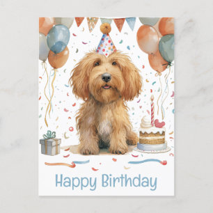 Gelukkige verjaardag Goldendoodle hond Briefkaart
