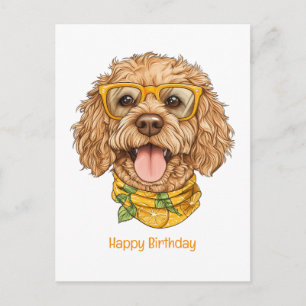 Gelukkige verjaardag Goldendoodle Hond Zonnebril S Briefkaart