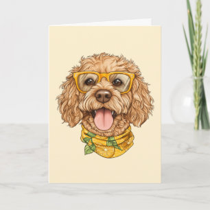 Gelukkige Verjaardag Goldendoodle Hond Zonnebril S Kaart