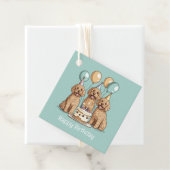 Gelukkige Verjaardag Goldendoodle Honden Bedankjes Labels (In situ)