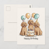 Gelukkige Verjaardag Goldendoodle Honden Briefkaart (Voorkant / Achterkant)