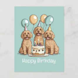 Gelukkige Verjaardag Goldendoodle Honden Briefkaart