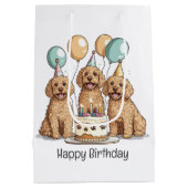 Gelukkige Verjaardag Goldendoodle Honden Medium Cadeauzakje (Achterkant)