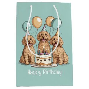 Gelukkige Verjaardag Goldendoodle Honden Medium Cadeauzakje