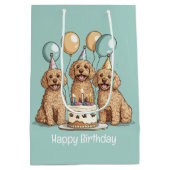 Gelukkige Verjaardag Goldendoodle Honden Medium Cadeauzakje (Achterkant)