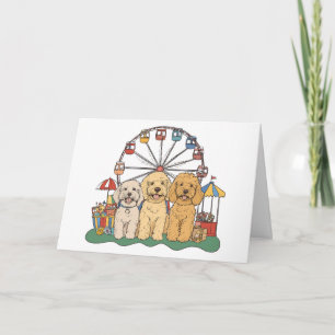 Gelukkige verjaardag Goldendoodle Honden op een Ca Kaart