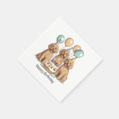 Gelukkige Verjaardag Goldendoodle Honden Servet (Hoek)