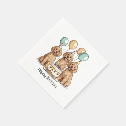 Gelukkige Verjaardag Goldendoodle Honden Servet (Hoek)