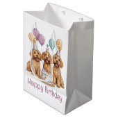 Gelukkige Verjaardag Goldendoodle Honden Verjaarda Medium Cadeauzakje (Voorkant Gekanteld)