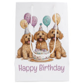 Gelukkige Verjaardag Goldendoodle Honden Verjaarda Medium Cadeauzakje (Achterkant)