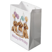 Gelukkige Verjaardag Goldendoodle Honden Verjaarda Medium Cadeauzakje (Achterkant Gekanteld)