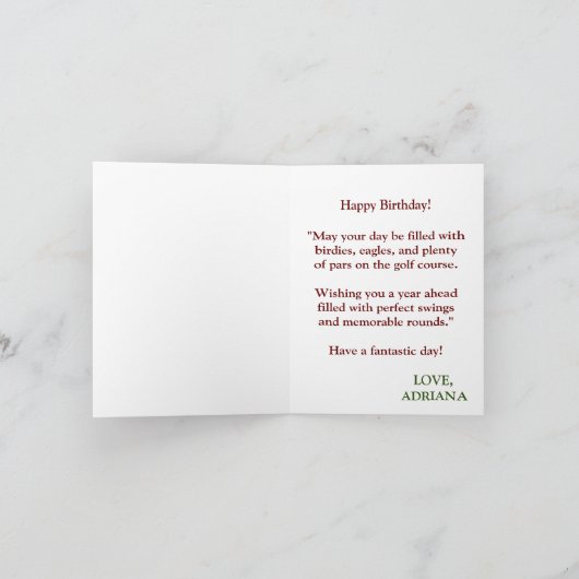 Gelukkige Verjaardag Golfbal Het raken van Water Kaart (Binnen)