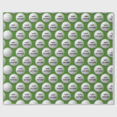 Gelukkige Verjaardag golfballen op groen Cadeaupapier (Vlak)