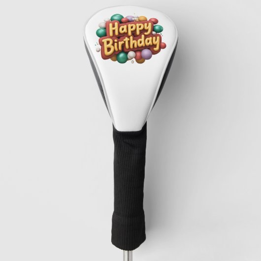 gelukkige verjaardag golfheadcover (Voorkant)