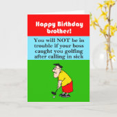 Gelukkige verjaardag golvende broer en zijn baas kaart (Gele Bloem)