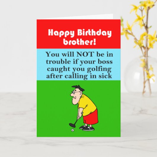 Gelukkige verjaardag golvende broer en zijn baas kaart (Gele Bloem)