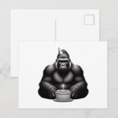 Gelukkige verjaardag Gorilla Briefkaart (Voorkant / Achterkant)
