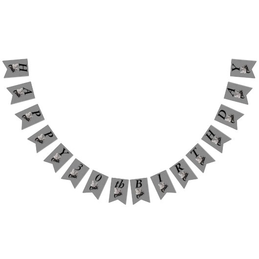 Gelukkige Verjaardag Gotische Grote Bijen Schedel  Vlaggetjes (Alle)