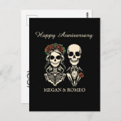Gelukkige Verjaardag Gotische skelet paar bruiloft Briefkaart (Voorkant / Achterkant)
