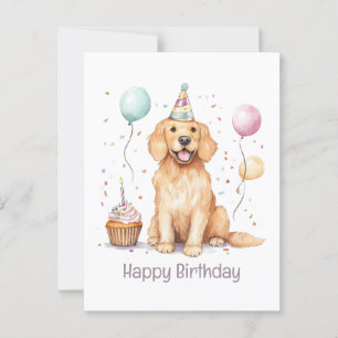 Gelukkige verjaardag Goud Retriever Hond Briefkaart