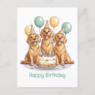 Gelukkige verjaardag Goud Retriever honden Briefkaart