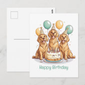 Gelukkige verjaardag Goud Retriever honden Briefkaart (Voorkant / Achterkant)