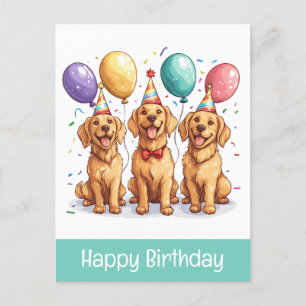 Gelukkige verjaardag Goud Retriever honden Briefkaart