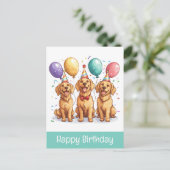 Gelukkige verjaardag Goud Retriever honden Briefkaart (Staand voorkant)