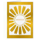 Gelukkige Verjaardag Gouden Bloem Ontwerp (Voorkant)