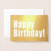 Gelukkige Verjaardag Gouden Decor met Douanetekst Folie Kaarten (Voorkant met envelop)