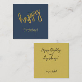 Gelukkige verjaardag Gouden Glitter Aangepaste naa Notitiekaartje