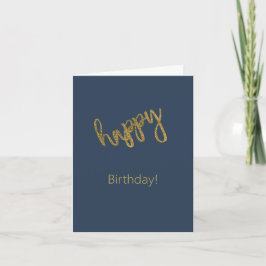 Gelukkige Verjaardag Gouden Glitter Aangepaste Naa Notitiekaartje
