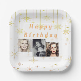 Gelukkige Verjaardag Gouden Glitter alle jaren Papieren Bordje