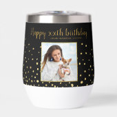 Gelukkige Verjaardag Gouden Glitter Foto Elk Jaar  (Voorkant)