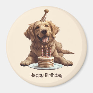 Gelukkige Verjaardag Gouden Retriever hond Magneet