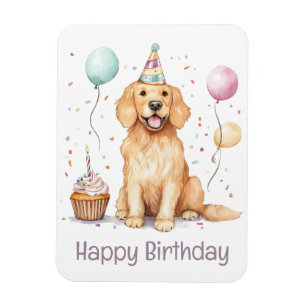 Gelukkige Verjaardag Gouden Retriever hond Magneet