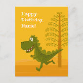 Gelukkige Verjaardag Grappige Dinosaur Dino Jurass Briefkaart (Voorkant)