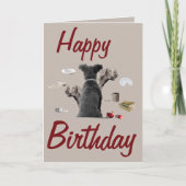 Gelukkige verjaardag grappige hond kaart (Voorkant)