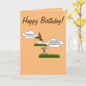 Gelukkige verjaardag grappige honden kaart (Gele Bloem)