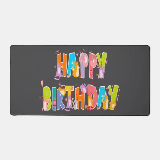 Gelukkige Verjaardag Grappige Kat Liefhebber Dag V Bureaumat (Voorkant)