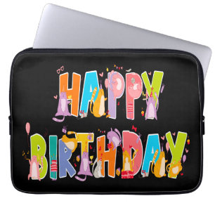 Gelukkige Verjaardag Grappige Kat Liefhebber Dag V Laptop Sleeve