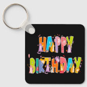 Gelukkige Verjaardag Grappige Kat Liefhebber Dag V Sleutelhanger (Voorkant)