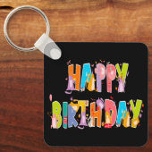 Gelukkige Verjaardag Grappige Kat Liefhebber Dag V Sleutelhanger (Voorkant)