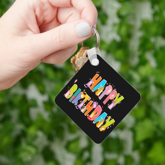 Gelukkige Verjaardag Grappige Kat Liefhebber Dag V Sleutelhanger (Hand)