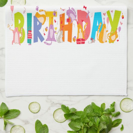 Gelukkige Verjaardag Grappige Kat Liefhebber Dag V Theedoek (Gevouwen)