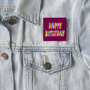 Gelukkige Verjaardag Grappige Kat Liefhebber Dag V Vierkante Button 5,1 Cm