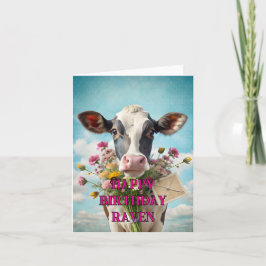 Gelukkige verjaardag grappige koe kaart