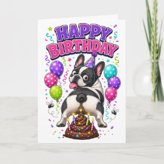 Gelukkige verjaardag Grappige Poepende Hond Kaart