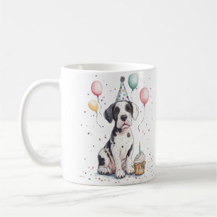 Gelukkige verjaardag Great Dane Puppy Cupcake Koffiemok