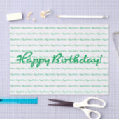Gelukkige verjaardag! Groen Casual scriptpatroon h Tissuepapier (Craft)